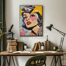 Stylized Retro Woman Pop Culture Artistic Poster PosterGoat