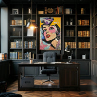 Stylized Retro Woman Pop Culture Artistic Poster PosterGoat