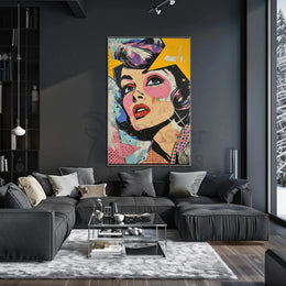 Stylized Retro Woman Pop Culture Artistic Poster PosterGoat
