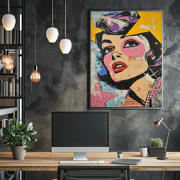 Stylized Retro Woman Pop Culture Artistic Poster PosterGoat