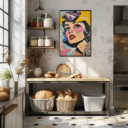 Stylized Retro Woman Pop Culture Artistic Poster PosterGoat