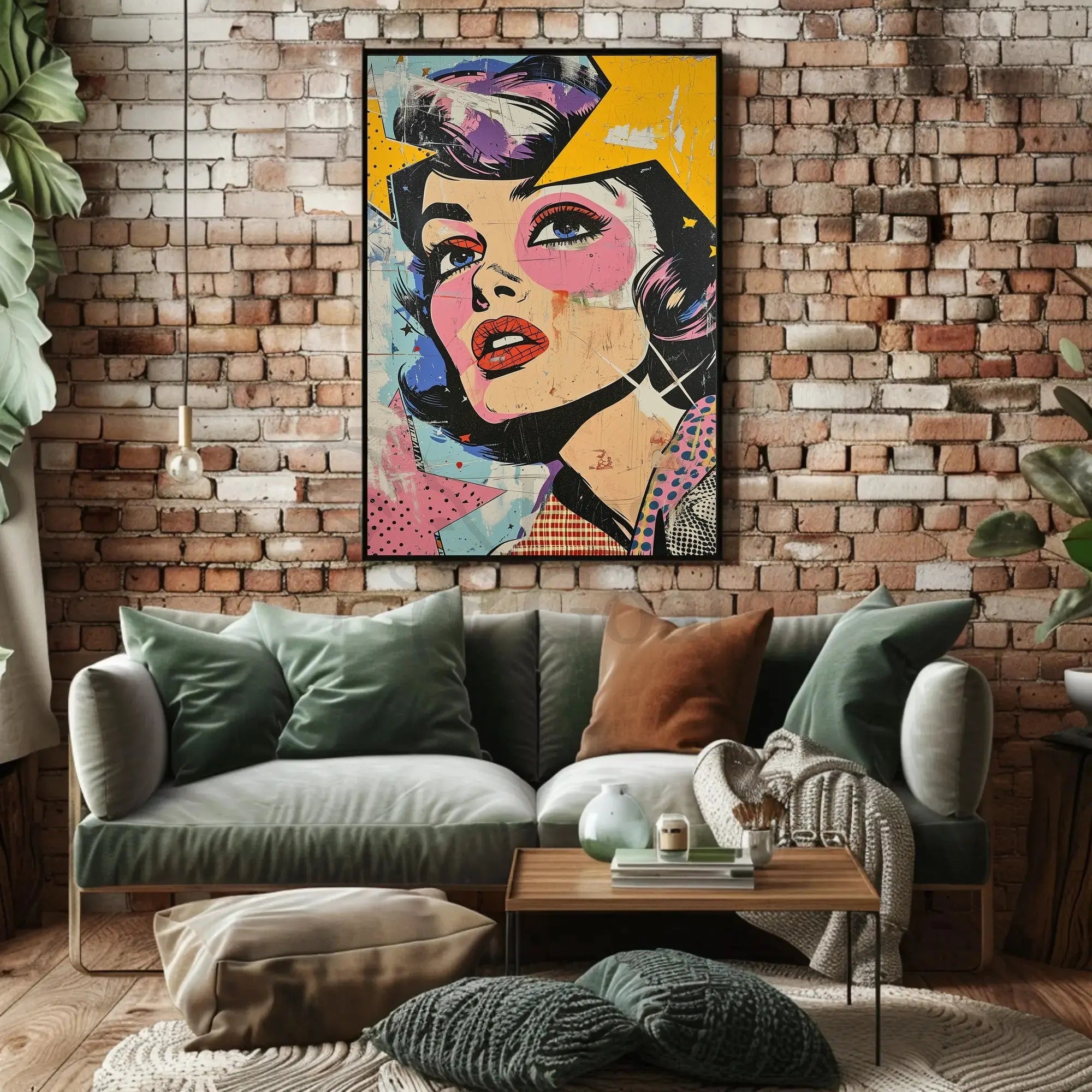 Stylized Retro Woman Pop Culture Artistic Poster PosterGoat
