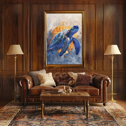 Stylized Sea Turtle Conservation Art Animal Poster PosterGoat