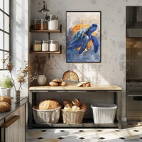 Stylized Sea Turtle Conservation Art Animal Poster PosterGoat