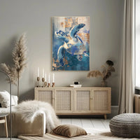 Stylized Sea Turtle Dynamic Motion Animal Poster PosterGoat