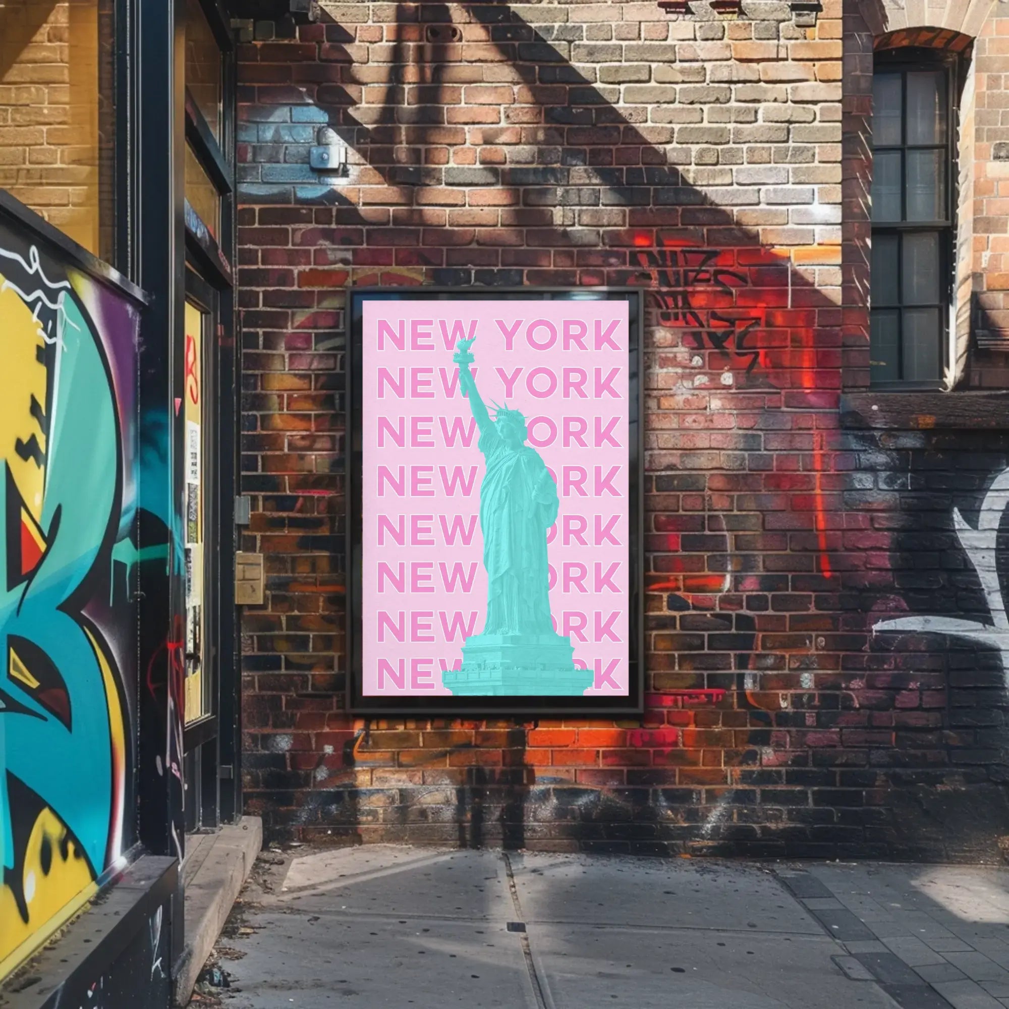 Stylized Statue of Liberty New York Travel Poster PosterGoat