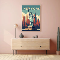 Stylized Statue of Liberty New York Urban or Cityscape Poster PosterGoat