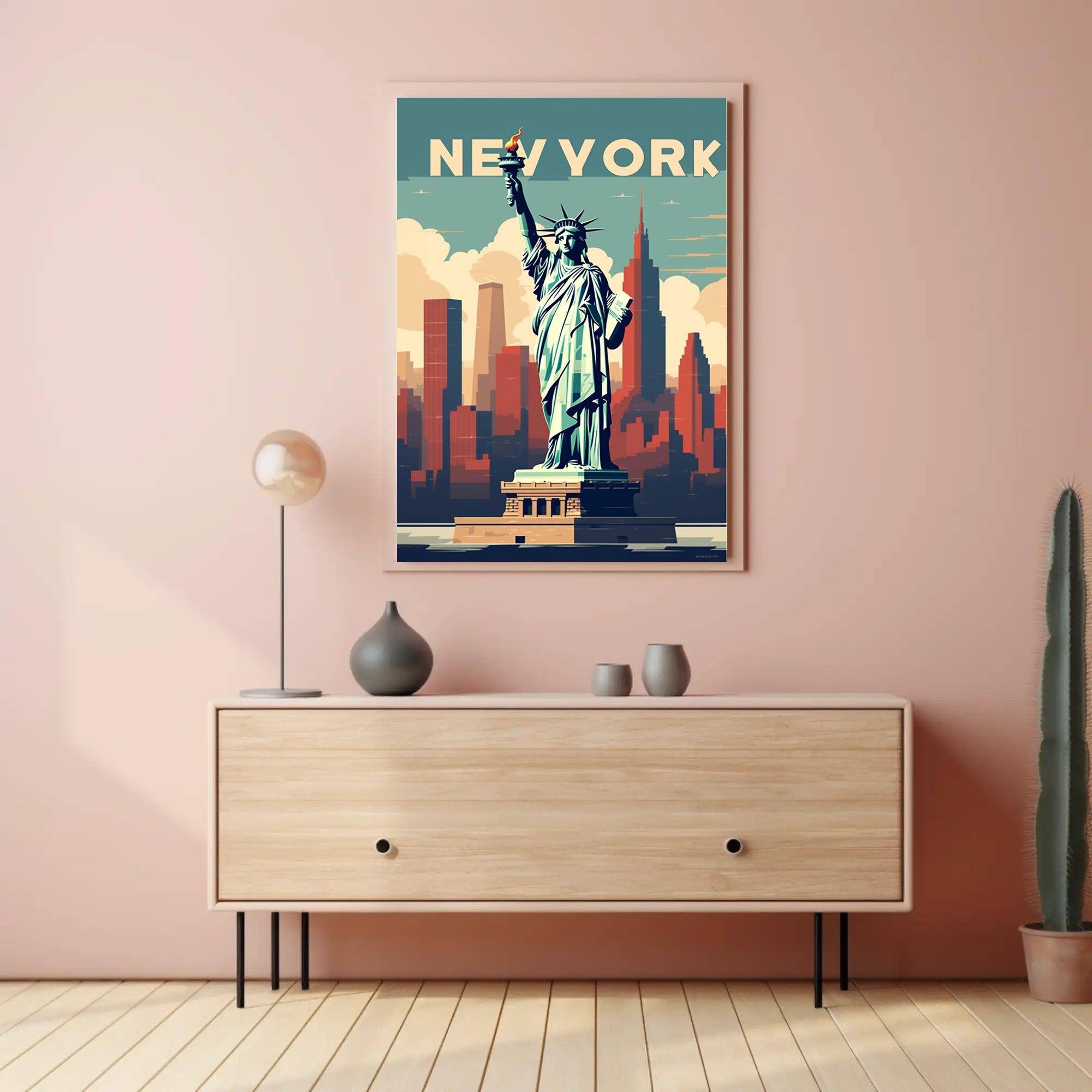 Stylized Statue of Liberty New York Urban or Cityscape Poster PosterGoat