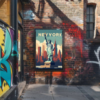 Stylized Statue of Liberty New York Urban or Cityscape Poster PosterGoat