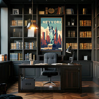 Stylized Statue of Liberty New York Urban or Cityscape Poster PosterGoat