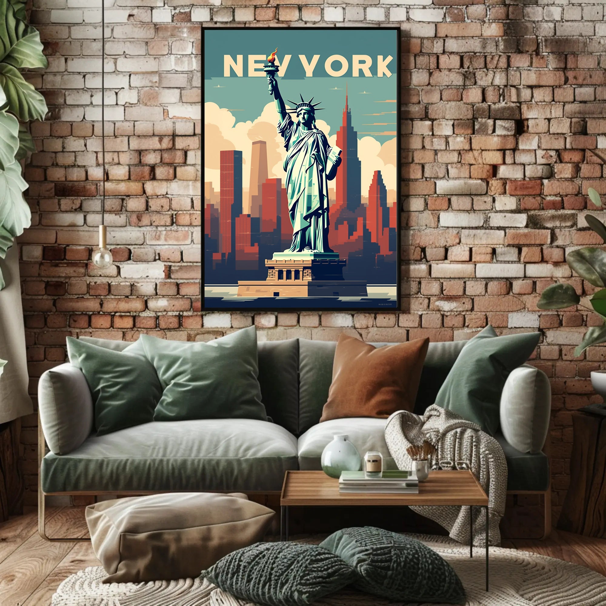 Stylized Statue of Liberty New York Urban or Cityscape Poster PosterGoat