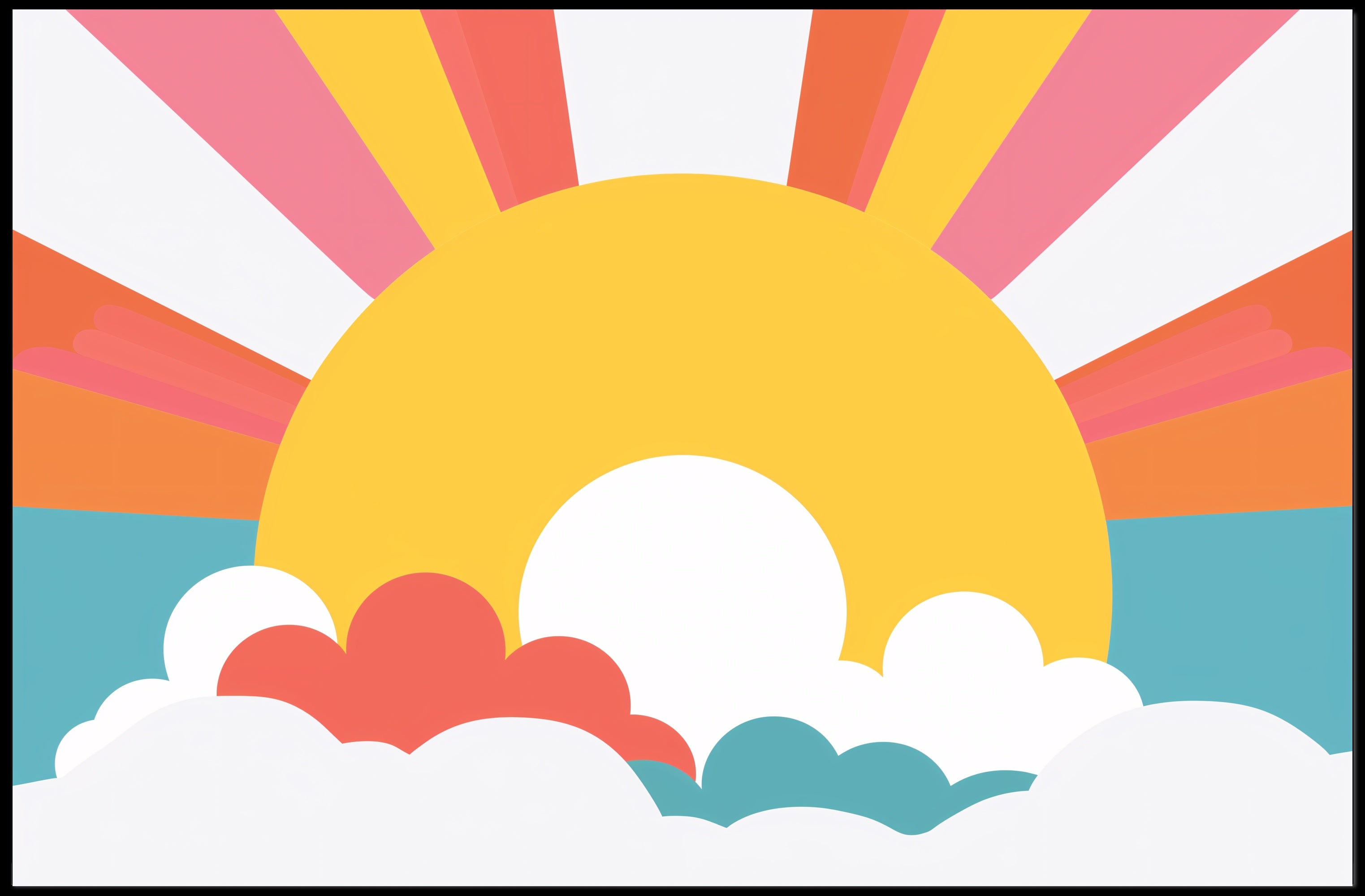 Stylized Sunrise Energy Artwork - Abstract or Artistic Poster PosterGoat