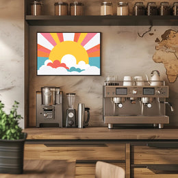 Stylized Sunrise Energy Artwork - Abstract or Artistic Poster PosterGoat