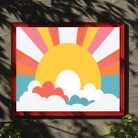 Stylized Sunrise Energy Artwork - Abstract or Artistic Poster PosterGoat