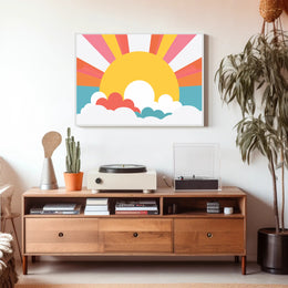 Stylized Sunrise Energy Artwork - Abstract or Artistic Poster PosterGoat