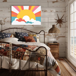 Stylized Sunrise Energy Artwork - Abstract or Artistic Poster PosterGoat