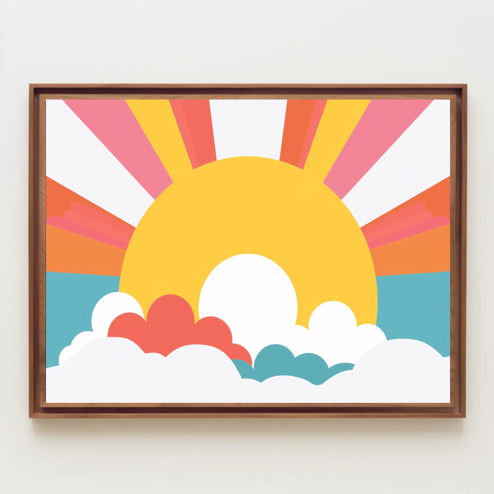 Stylized Sunrise Energy Artwork - Abstract or Artistic Poster PosterGoat