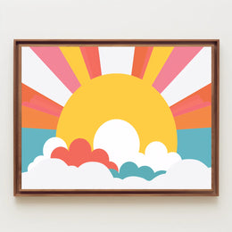 Stylized Sunrise Energy Artwork - Abstract or Artistic Poster PosterGoat