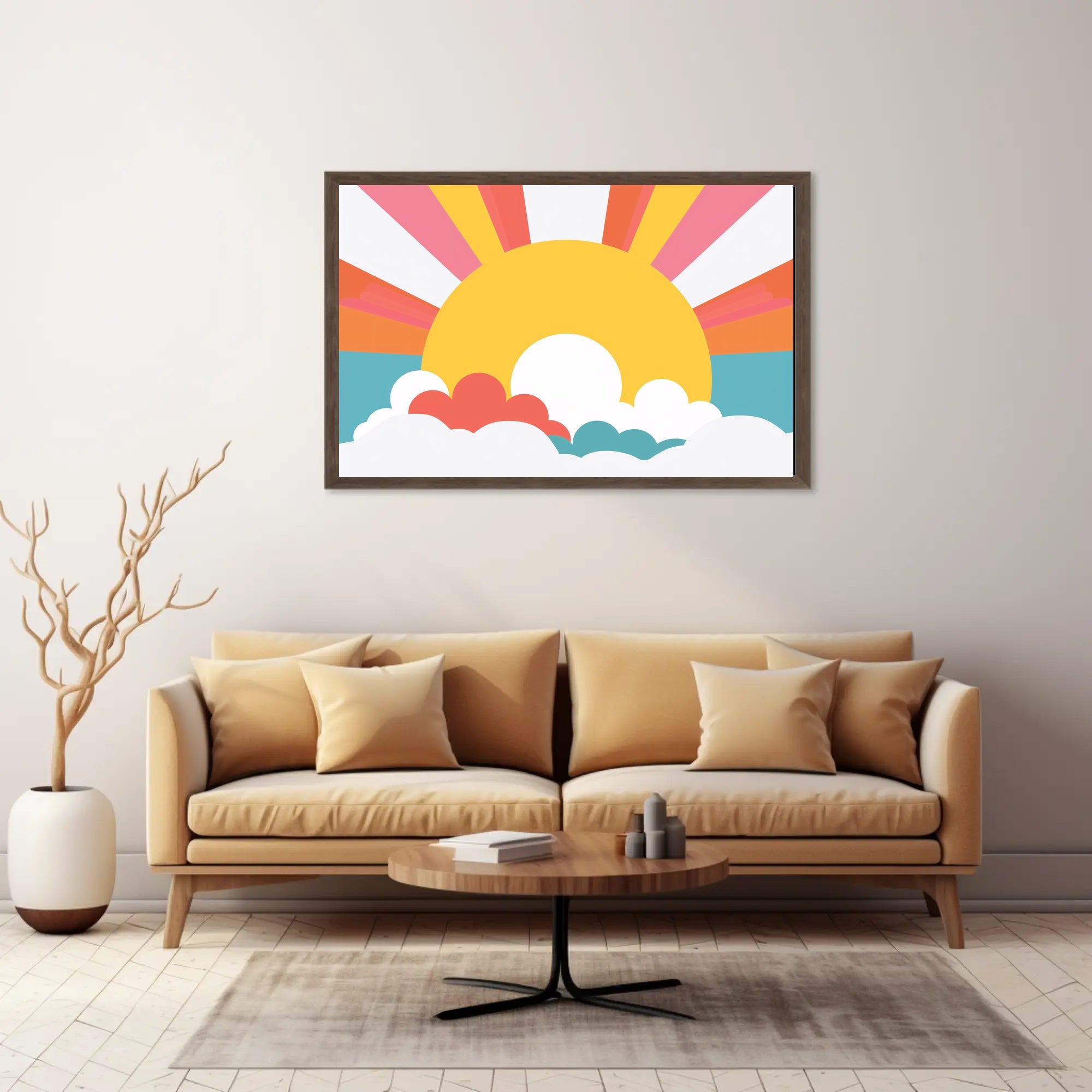 Stylized Sunrise Energy Artwork - Abstract or Artistic Poster PosterGoat