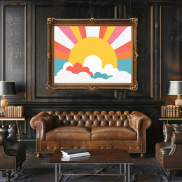 Stylized Sunrise Energy Artwork - Abstract or Artistic Poster PosterGoat