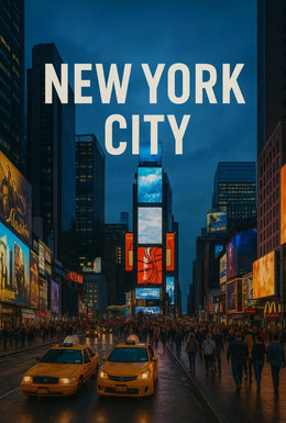 Stylized Times Square New York City Travel Poster PosterGoat
