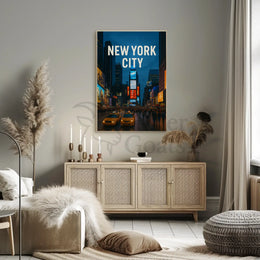 Stylized Times Square New York City Travel Poster PosterGoat