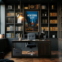 Stylized Times Square New York City Travel Poster PosterGoat