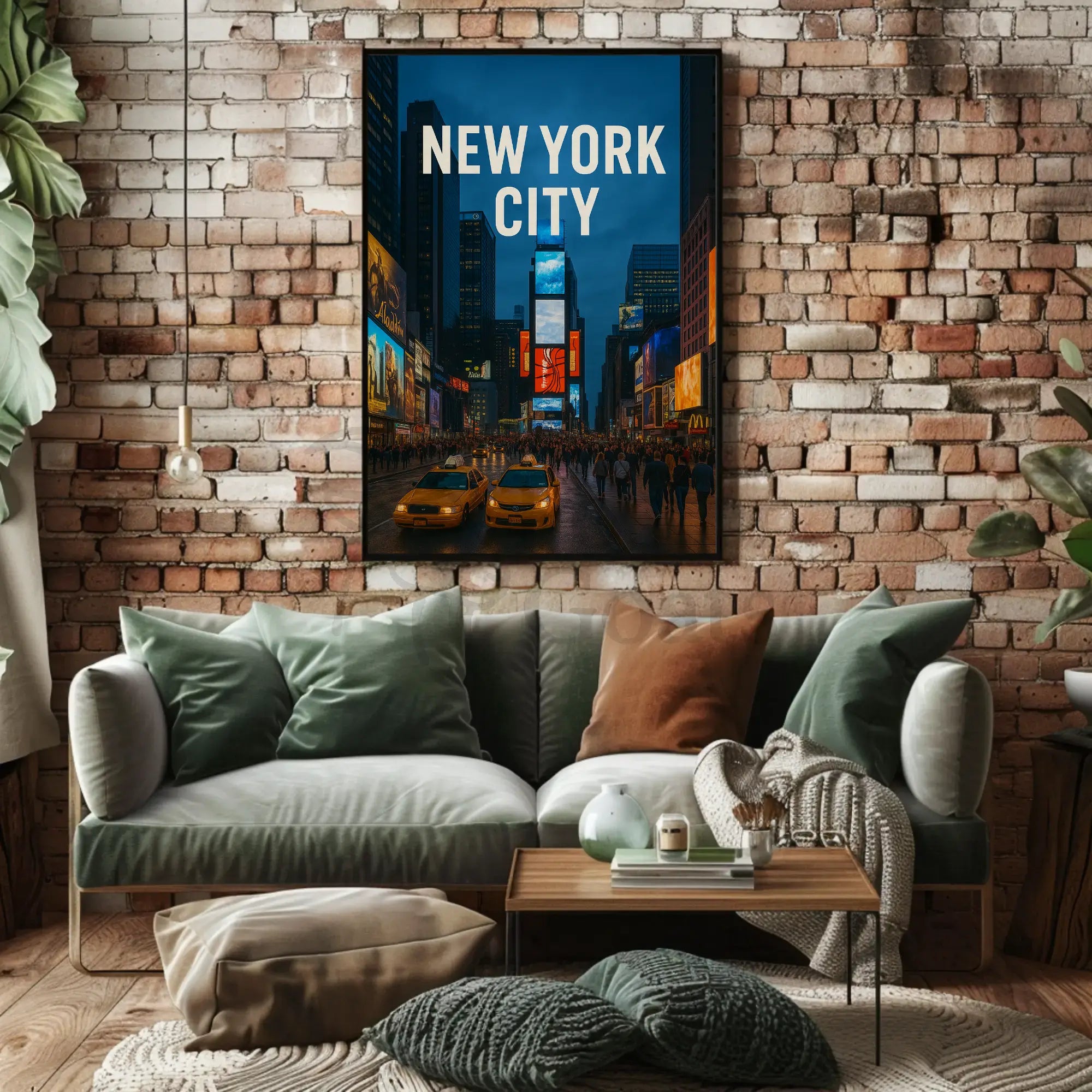 Stylized Times Square New York City Travel Poster PosterGoat