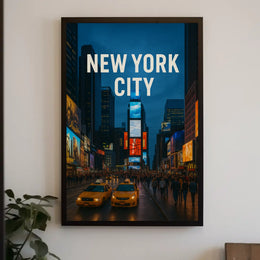 Stylized Times Square New York City Travel Poster PosterGoat