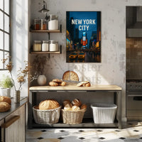 Stylized Times Square New York City Travel Poster PosterGoat