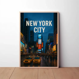 Stylized Times Square New York City Travel Poster PosterGoat