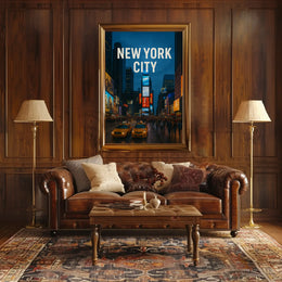 Stylized Times Square New York City Travel Poster PosterGoat