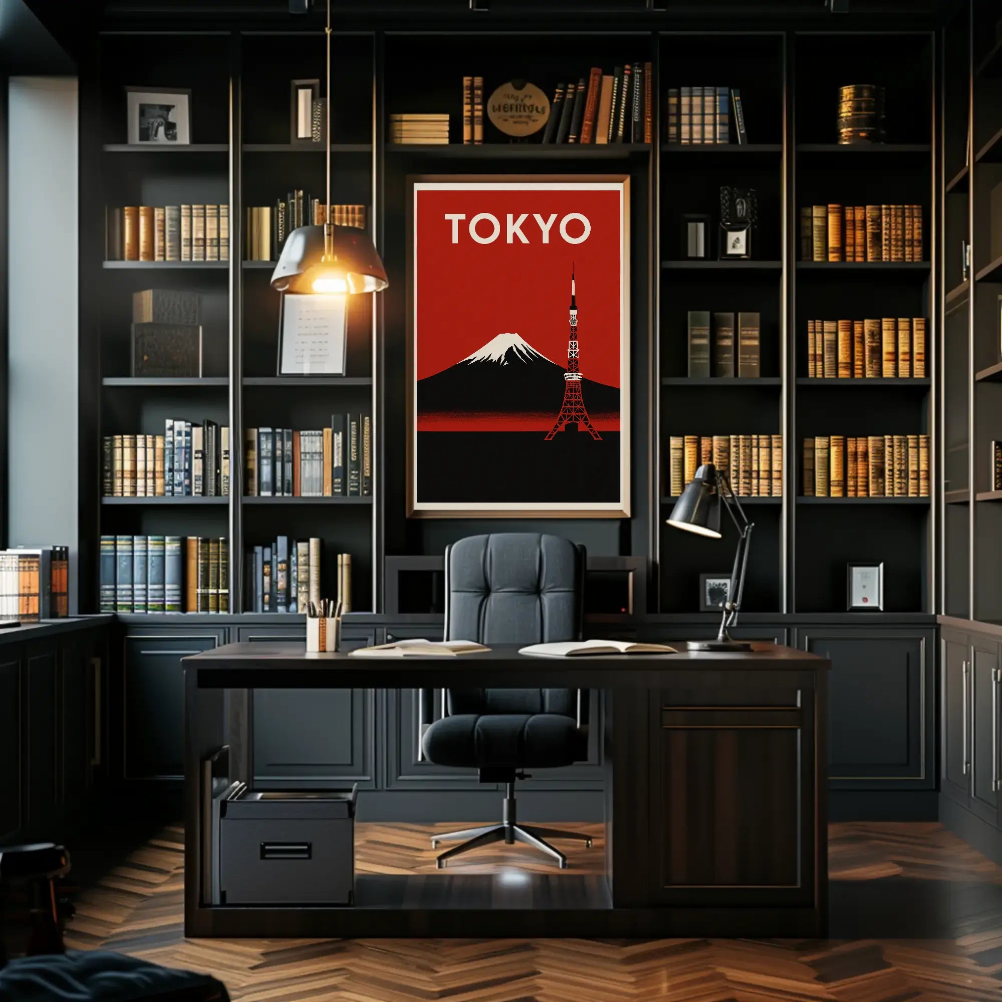 Stylized Tokyo Landmarks: Vintage Travel Poster PosterGoat