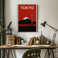 Stylized Tokyo Landmarks: Vintage Travel Poster PosterGoat