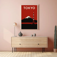 Stylized Tokyo Landmarks: Vintage Travel Poster PosterGoat