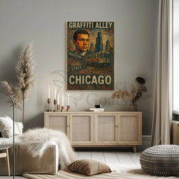 Stylized Urban Chicago Scene Artistic Poster PosterGoat