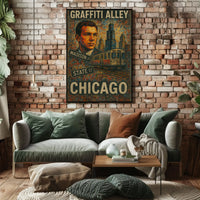 Stylized Urban Chicago Scene Artistic Poster PosterGoat