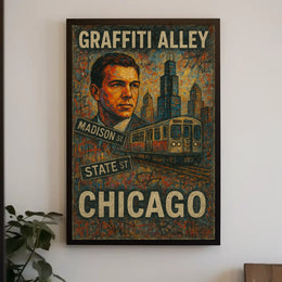 Stylized Urban Chicago Scene Artistic Poster PosterGoat