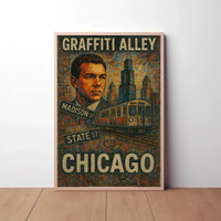 Stylized Urban Chicago Scene Artistic Poster PosterGoat