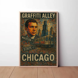 Stylized Urban Chicago Scene Artistic Poster PosterGoat