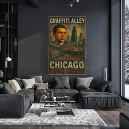 Stylized Urban Chicago Scene Artistic Poster PosterGoat