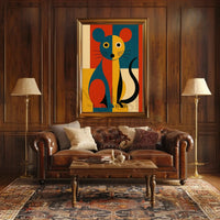 Stylized Vibrant Cat Art Print Abstract Artistic Poster PosterGoat