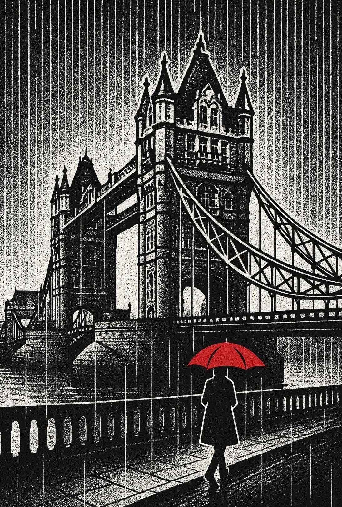 Stylized Vintage London Art Print Travel Poster PosterGoat