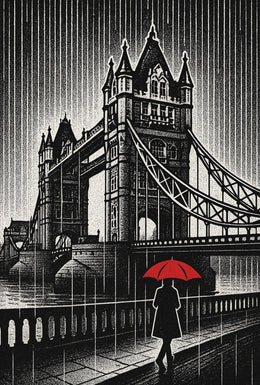 Stylized Vintage London Art Print Travel Poster PosterGoat