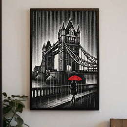 Stylized Vintage London Art Print Travel Poster PosterGoat