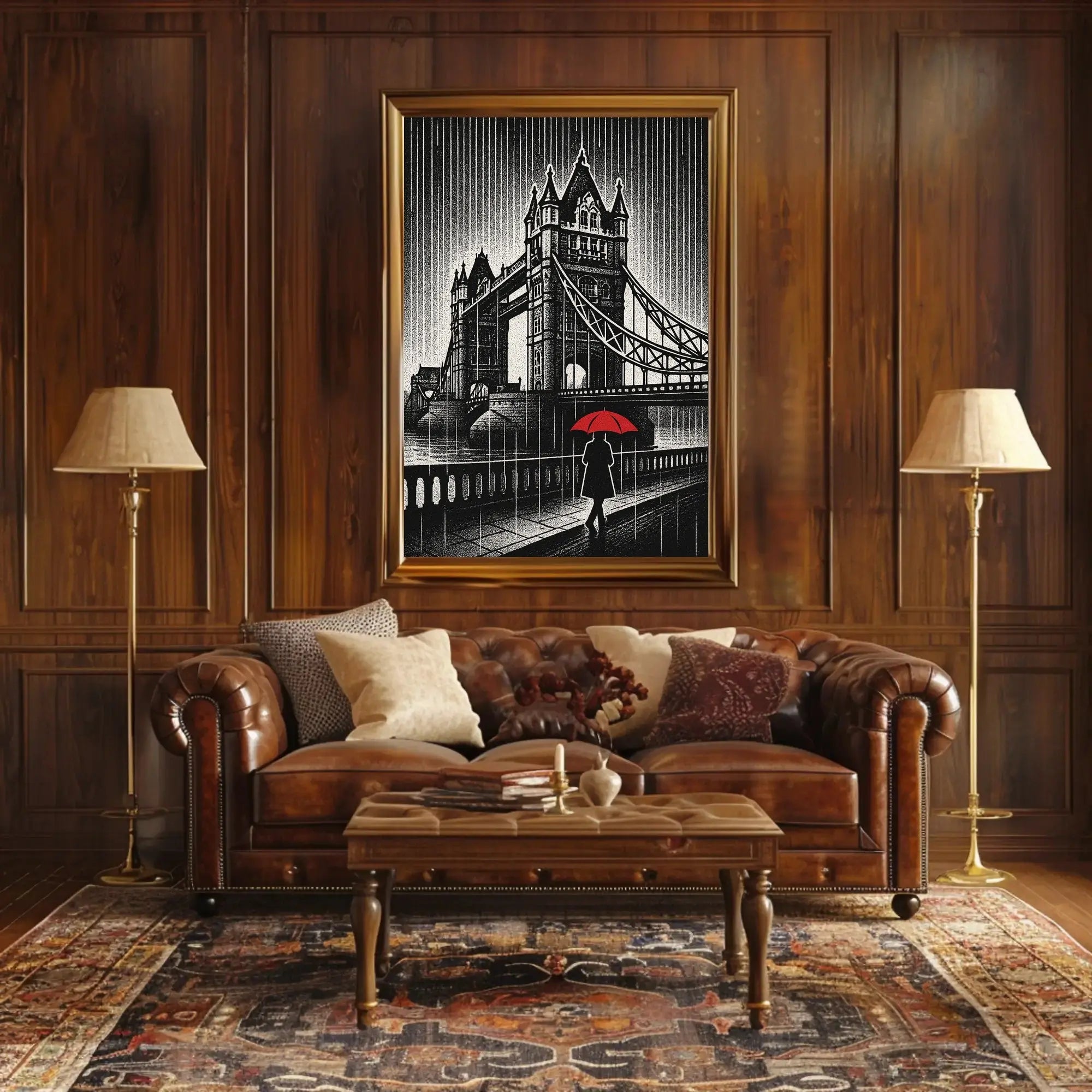 Stylized Vintage London Art Print Travel Poster PosterGoat