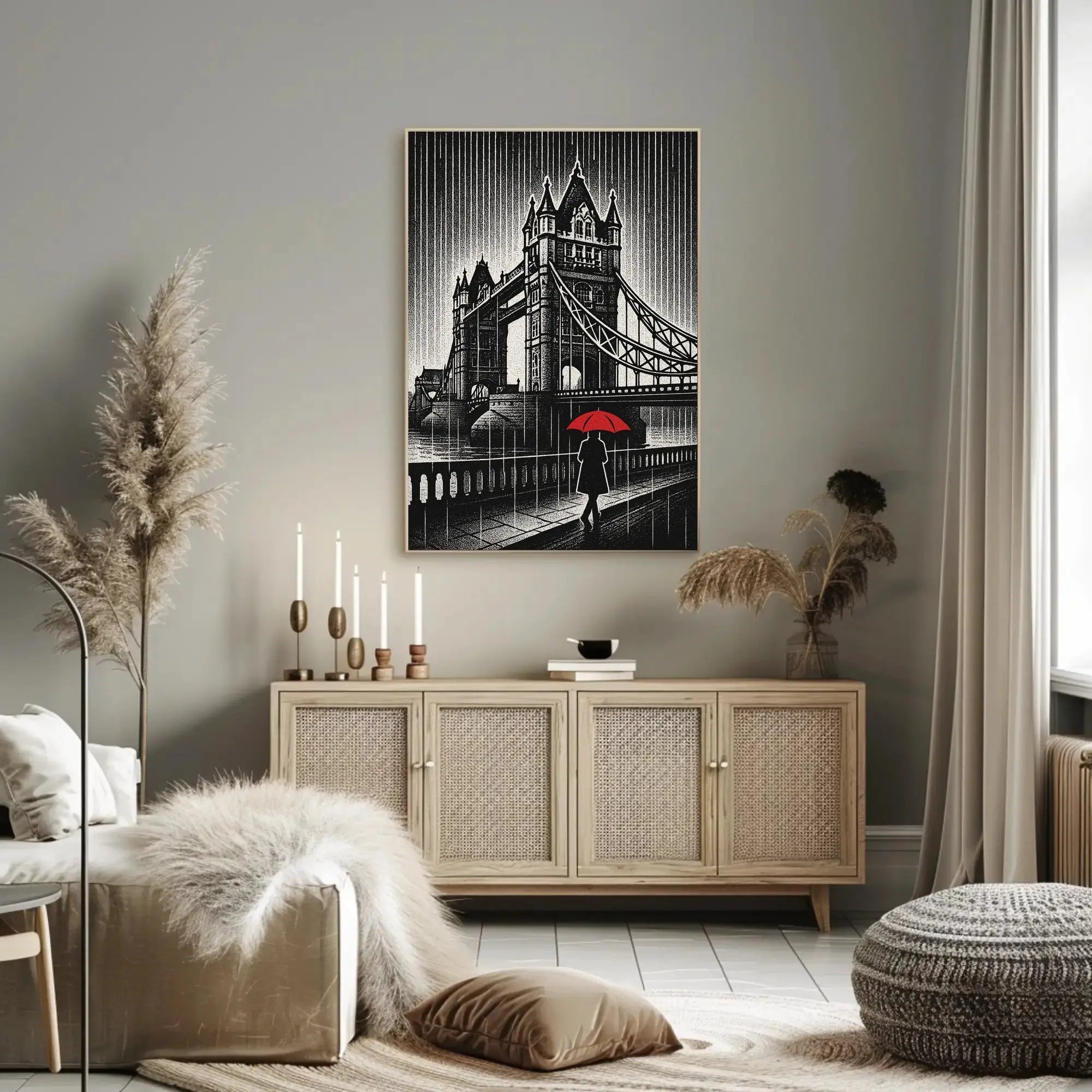 Stylized Vintage London Art Print Travel Poster PosterGoat