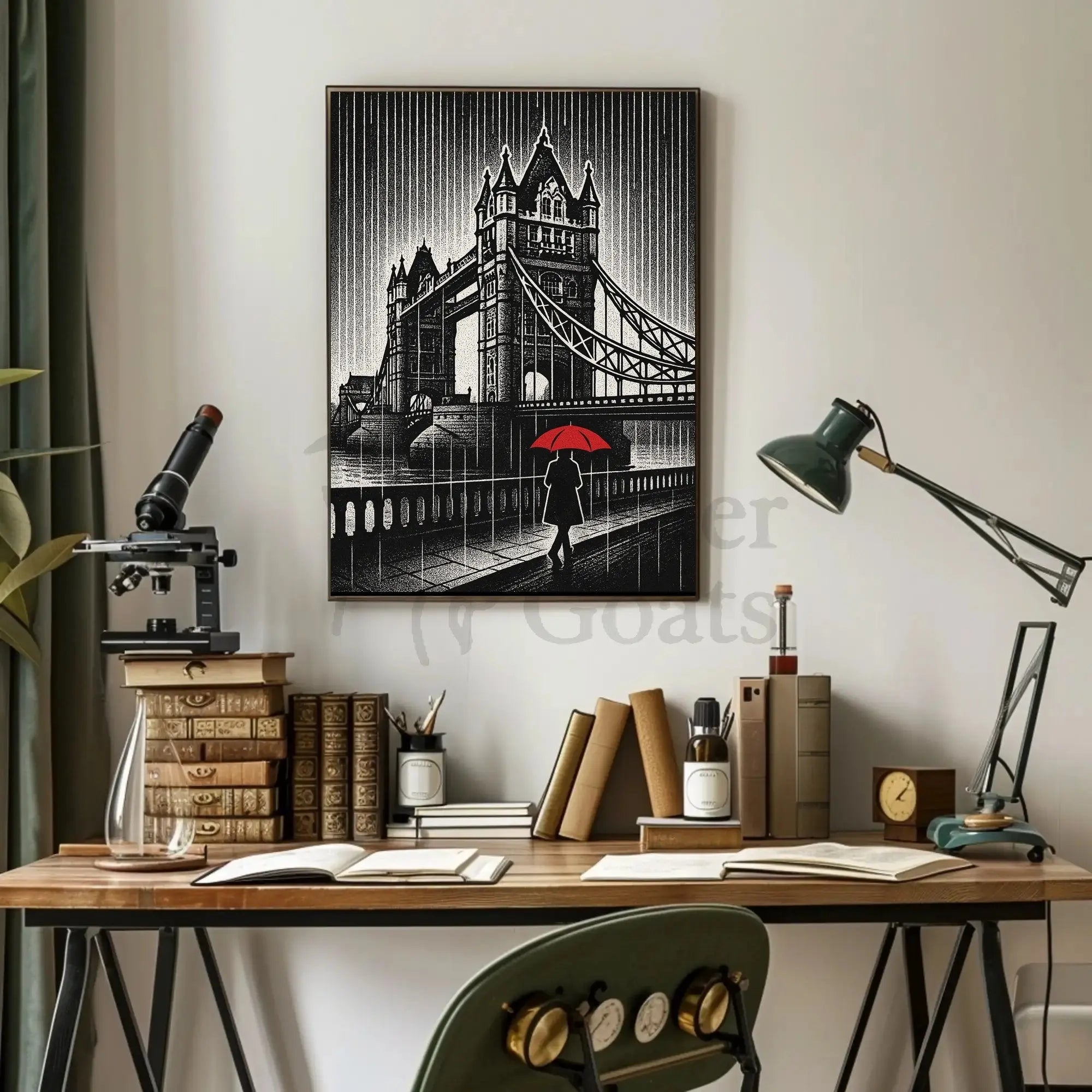 Stylized Vintage London Art Print Travel Poster PosterGoat