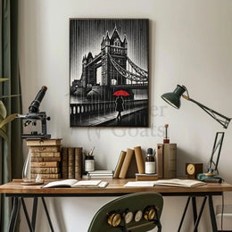 Stylized Vintage London Art Print Travel Poster PosterGoat