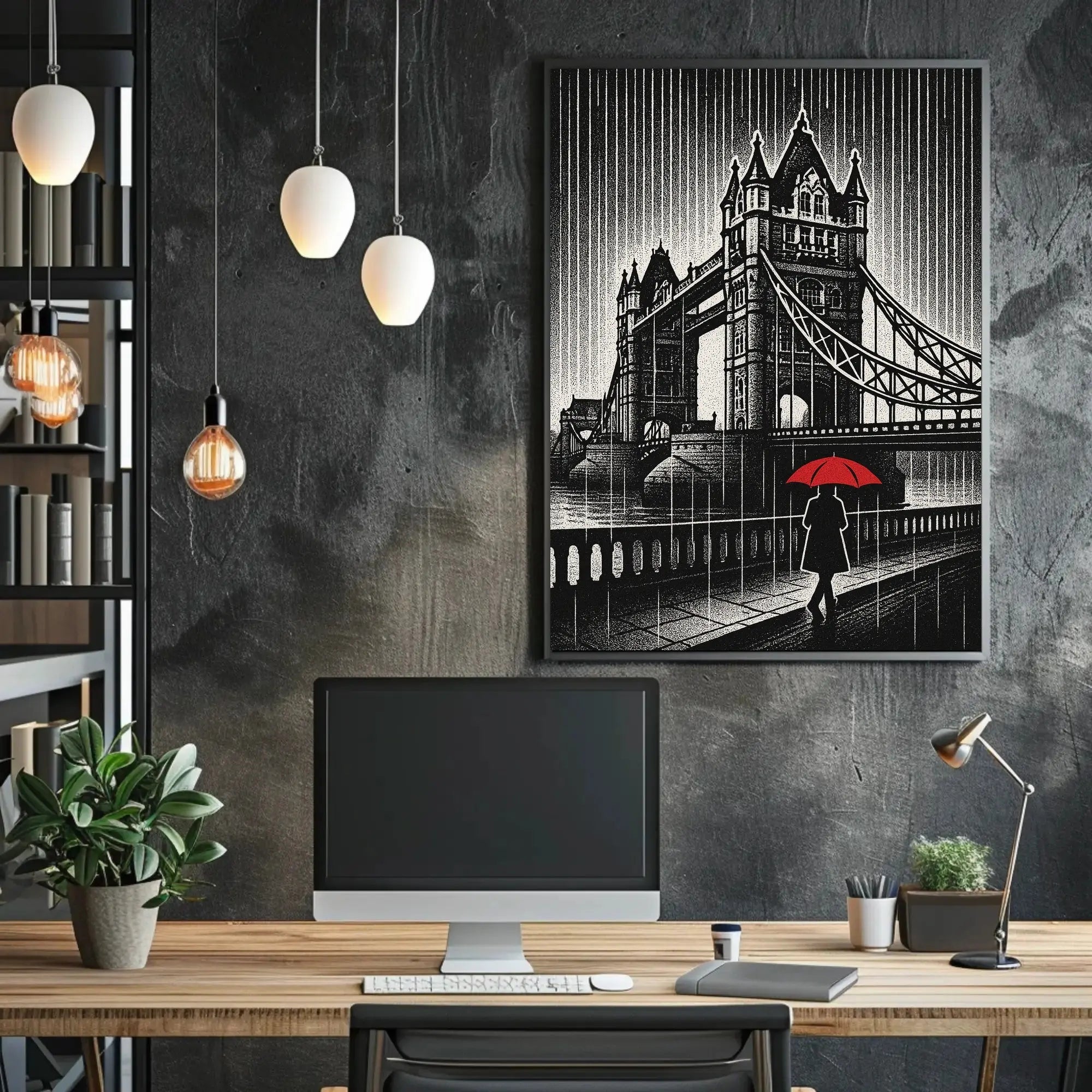 Stylized Vintage London Art Print Travel Poster PosterGoat